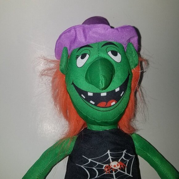 Green Witch Plush 18" Stuffed Animal Toy Halloween Orange A&A Global 2022 w/TAG - Picture 3 of 13